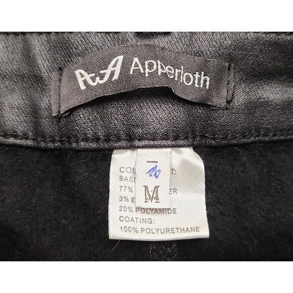 NWT Apperloth Womens Black Wetlook Coated High Rise Skinny Ankle Pants Size M - Picture 4 of 7